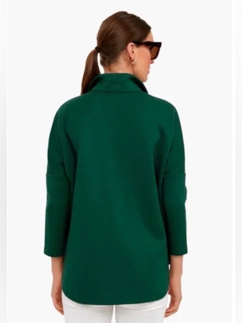 Pomander Place & Tuckernuck Easy Polo Swing Sweatshirt | Jaguar Green | XS - S - Picture 4 of 12